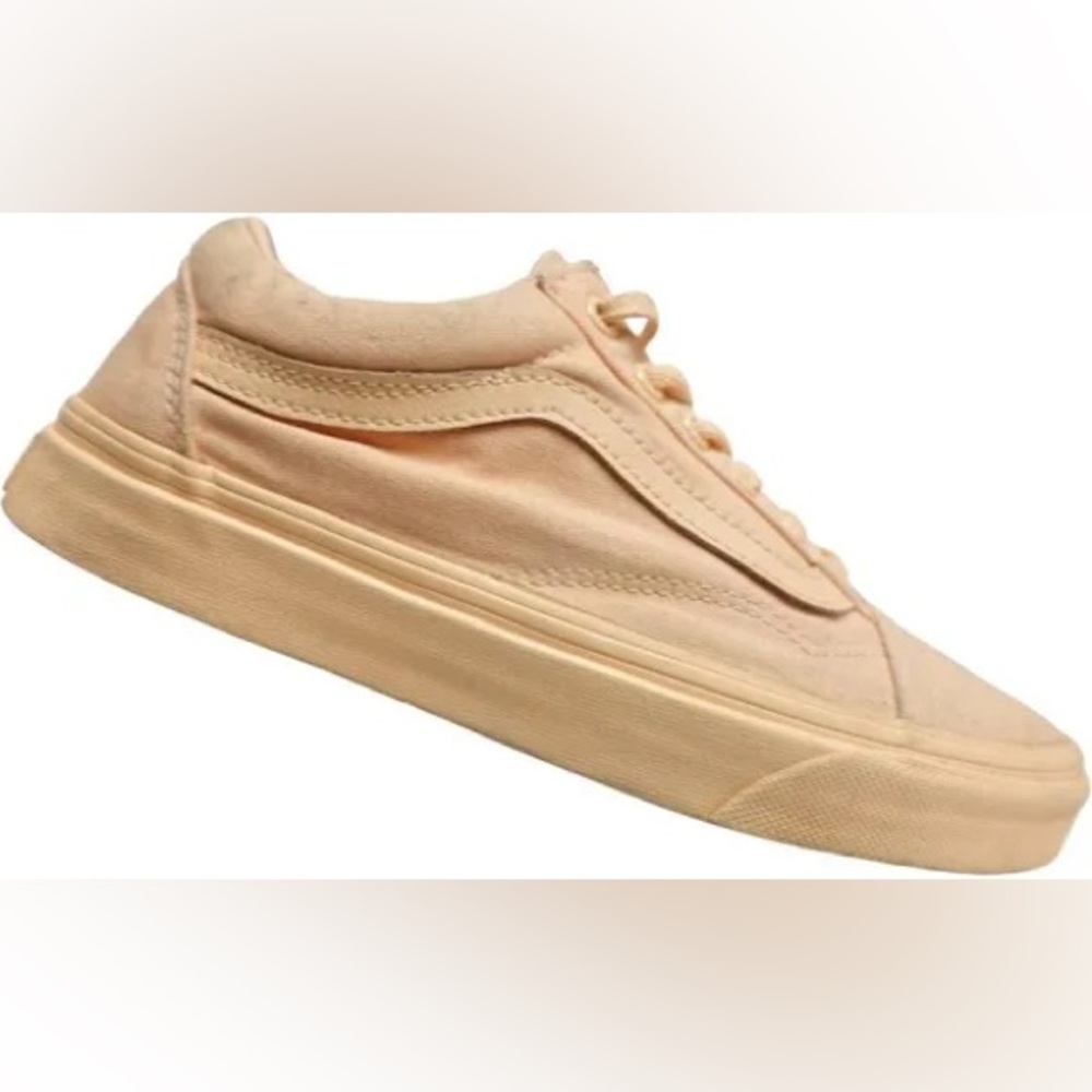 New Unisex Vans Old Skool Mono Canvas Shoe Peach- Size